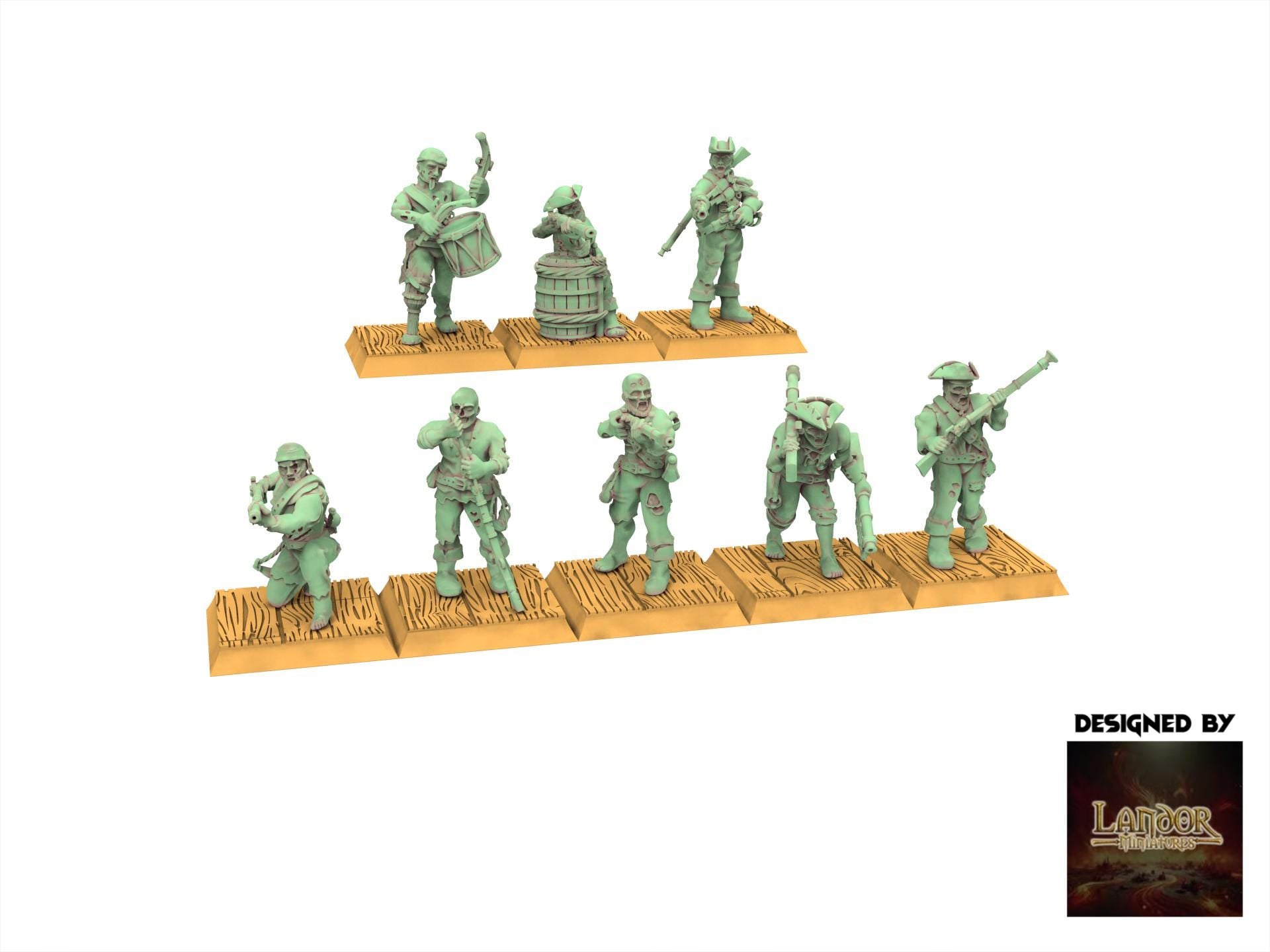 Zombie Pirates - Zombie Buccaneers, The dreaded Zombie Pirates usable for 9th Age, Fantasy Battle, Oldhammer, King of war, D&D