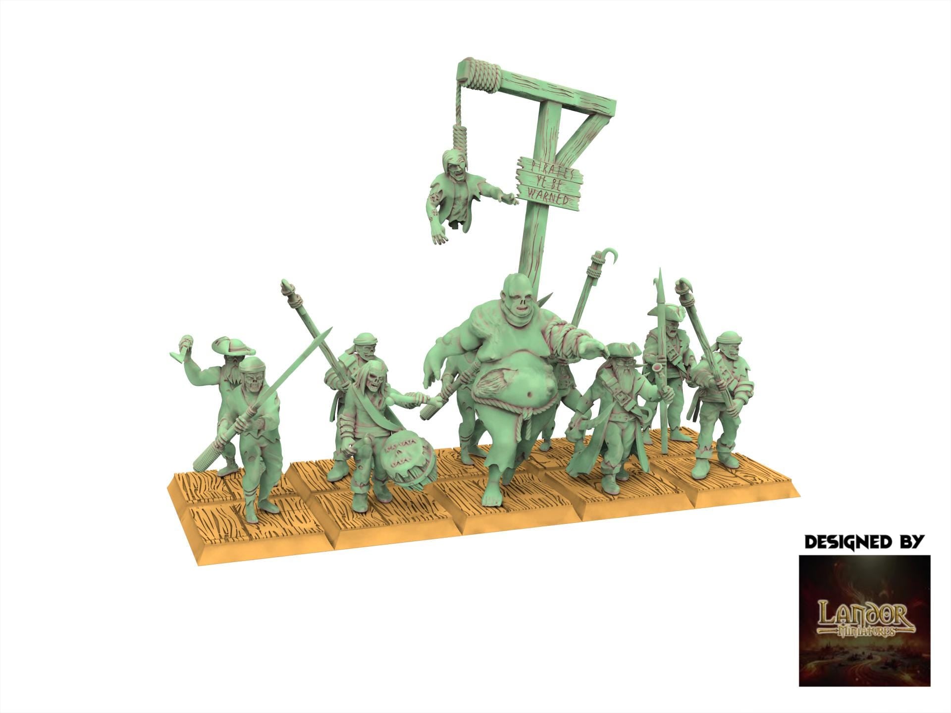 Zombie Pirates - Zombie Pirates Spearmen, The dreaded Zombie Pirates usable for 9th Age, Fantasy Battle, Oldhammer, King of war, D&D