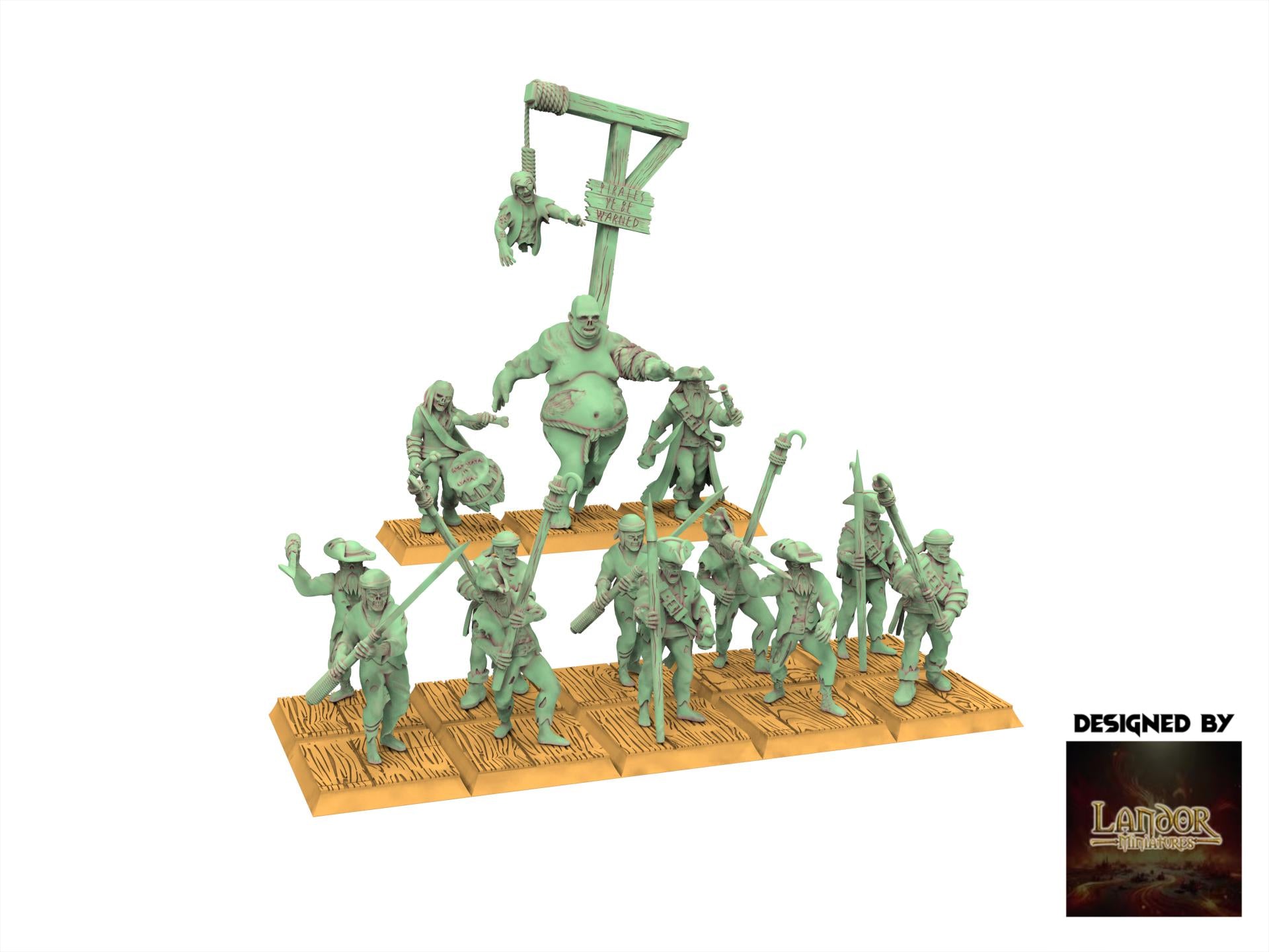 Zombie Pirates - Zombie Pirates Spearmen, The dreaded Zombie Pirates usable for 9th Age, Fantasy Battle, Oldhammer, King of war, D&D