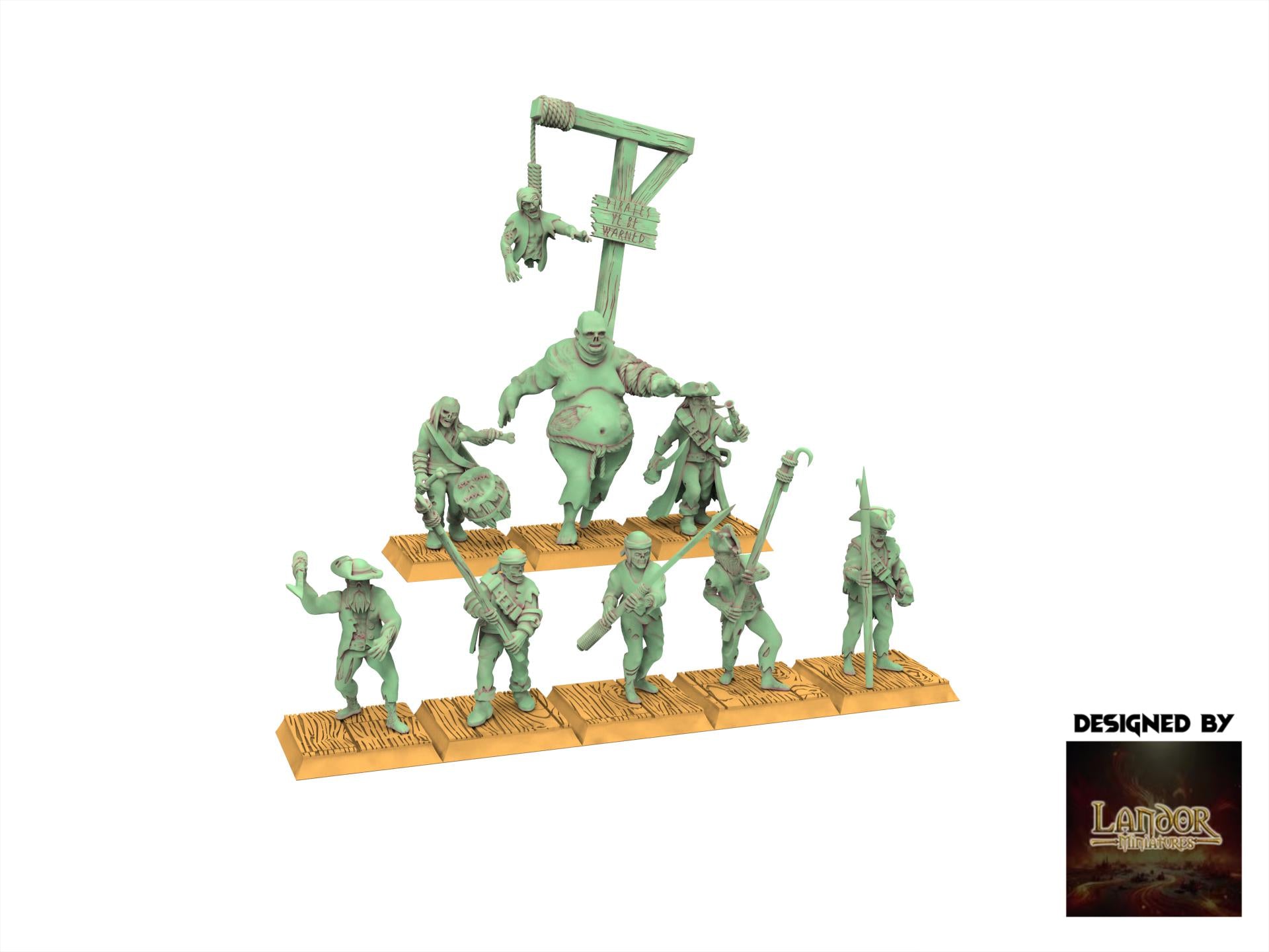 Zombie Pirates - Zombie Pirates Spearmen, The dreaded Zombie Pirates usable for 9th Age, Fantasy Battle, Oldhammer, King of war, D&D