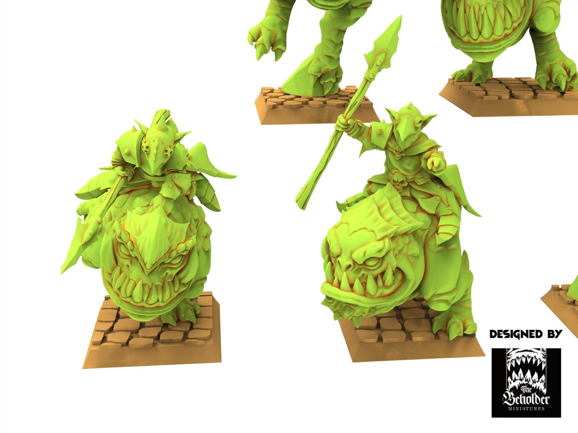 Orc & Goblin - x5 Kavehorror Knight - The Black horde, utilisables pour Oldhammer, king of wars, 9th age