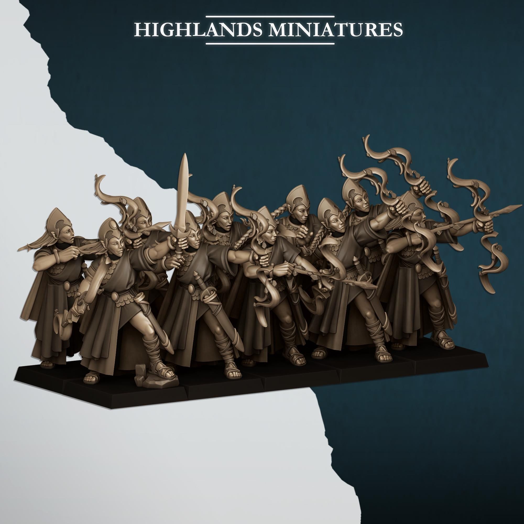Hight Elves - Maids - AEGEAN - Highlands Miniatures
