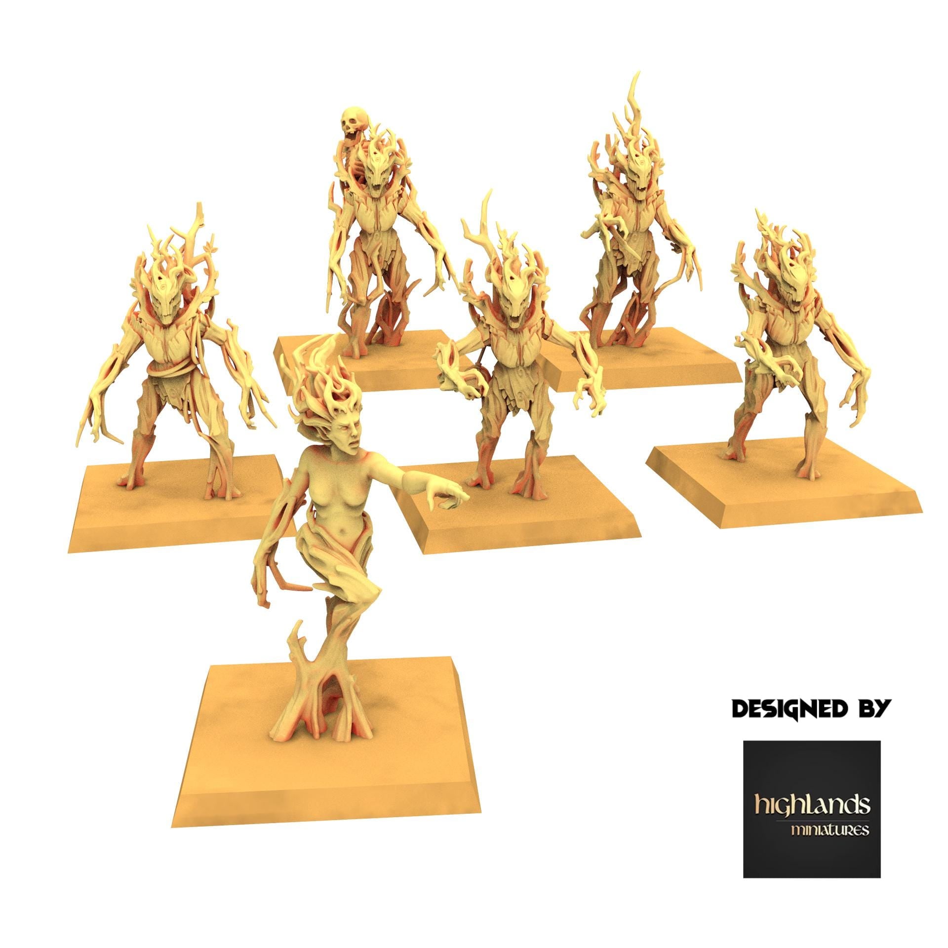 Sylvan Elves - Dryads - Feral - Highlands Miniatures