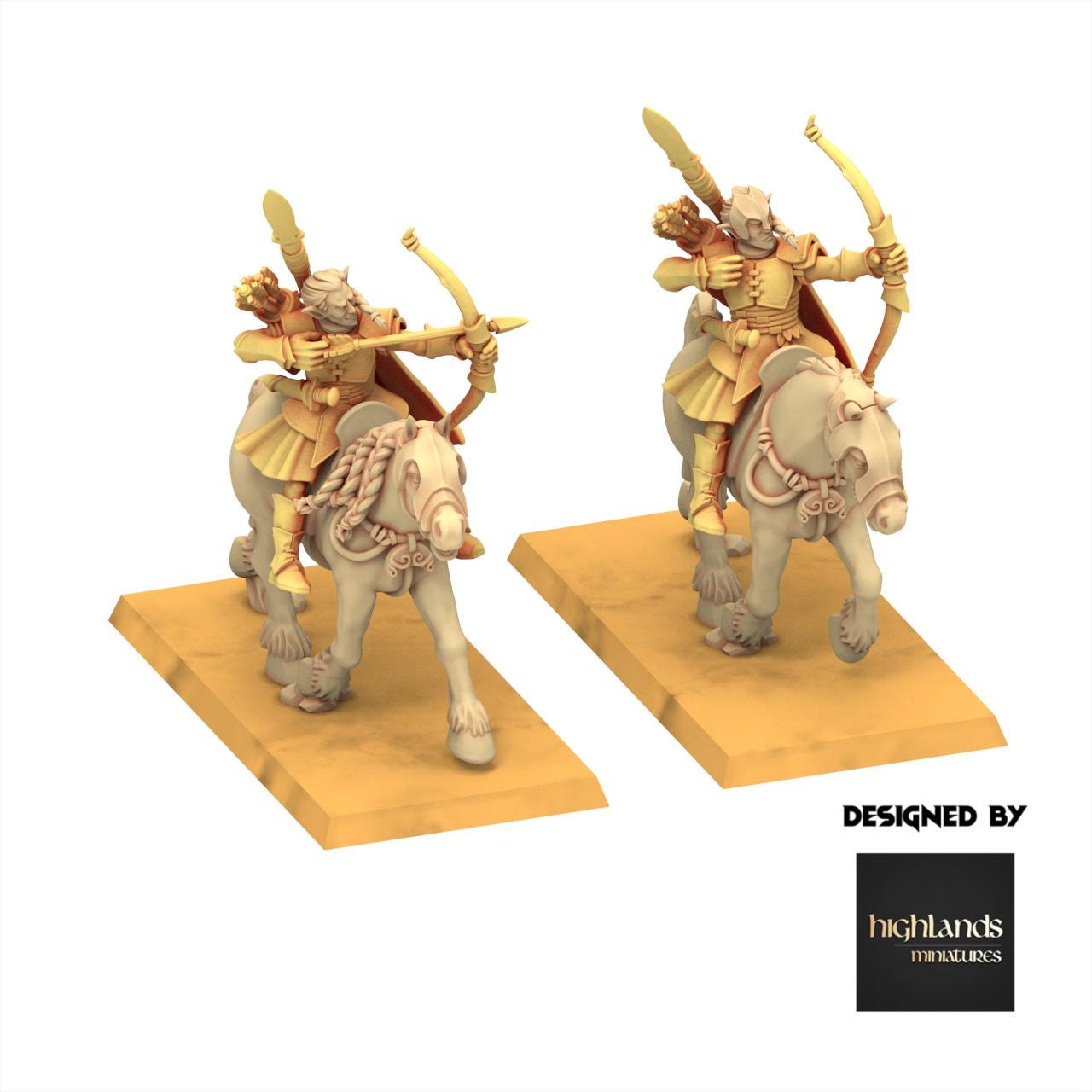 Sylvan Elves - Mounted Feral Archers - Feral - Highlands Miniatures