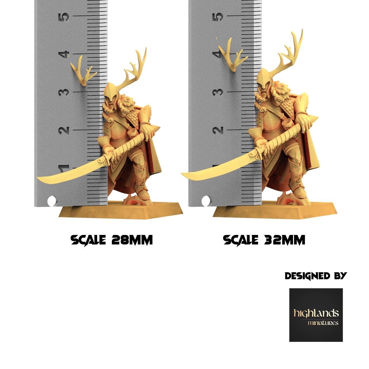Sylvan Elves - Elf Highborn - Feral - Highlands Miniatures
