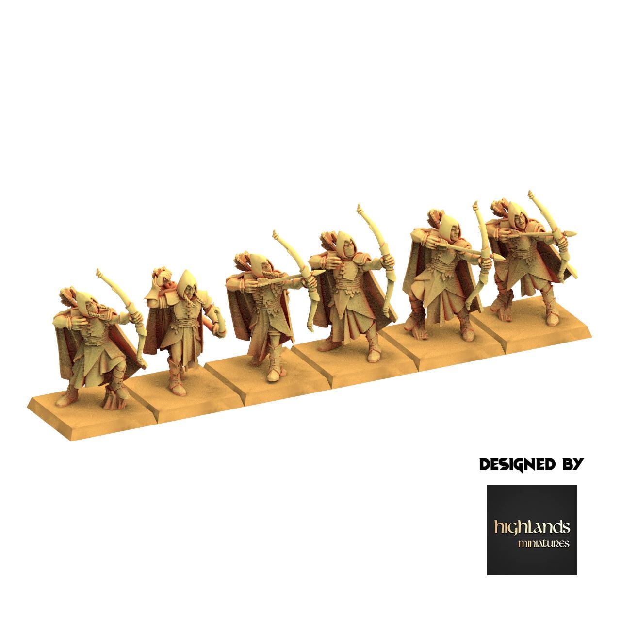 Sylvan Elves - Archers - Feral - Highlands Miniatures