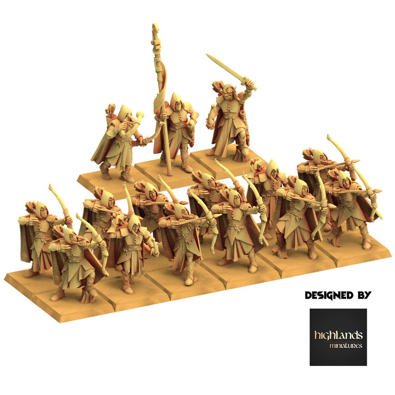 Sylvan Elves - Archers - Feral - Highlands Miniatures