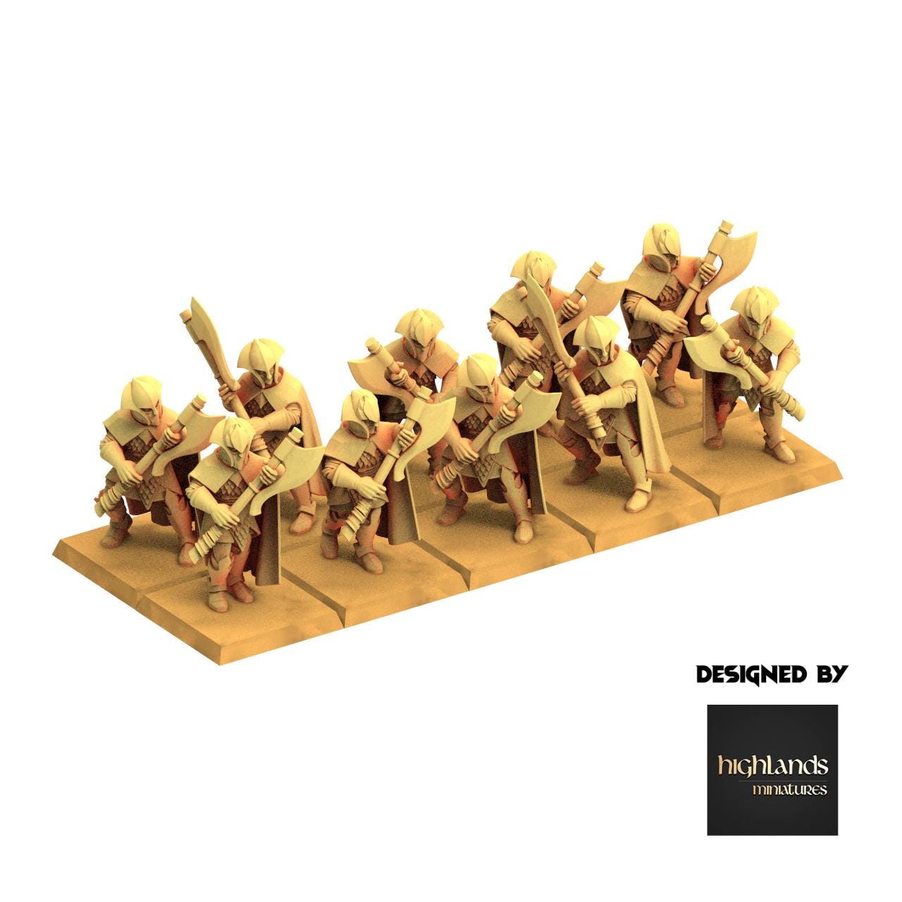 Sylvan Elves - Axemen - Feral - Highlands Miniatures