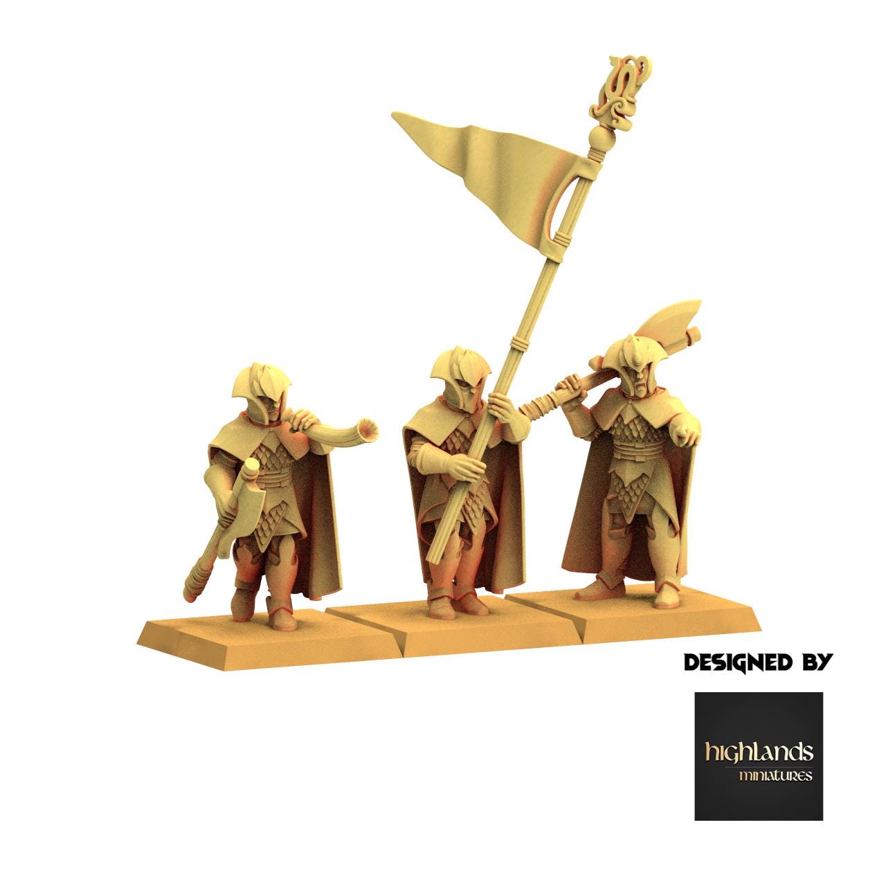 Sylvan Elves - Axemen - Feral - Highlands Miniatures