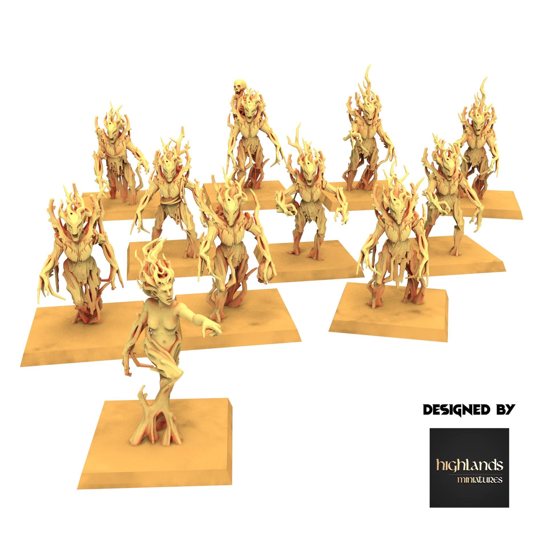 Sylvan Elves - Dryads - Feral - Highlands Miniatures