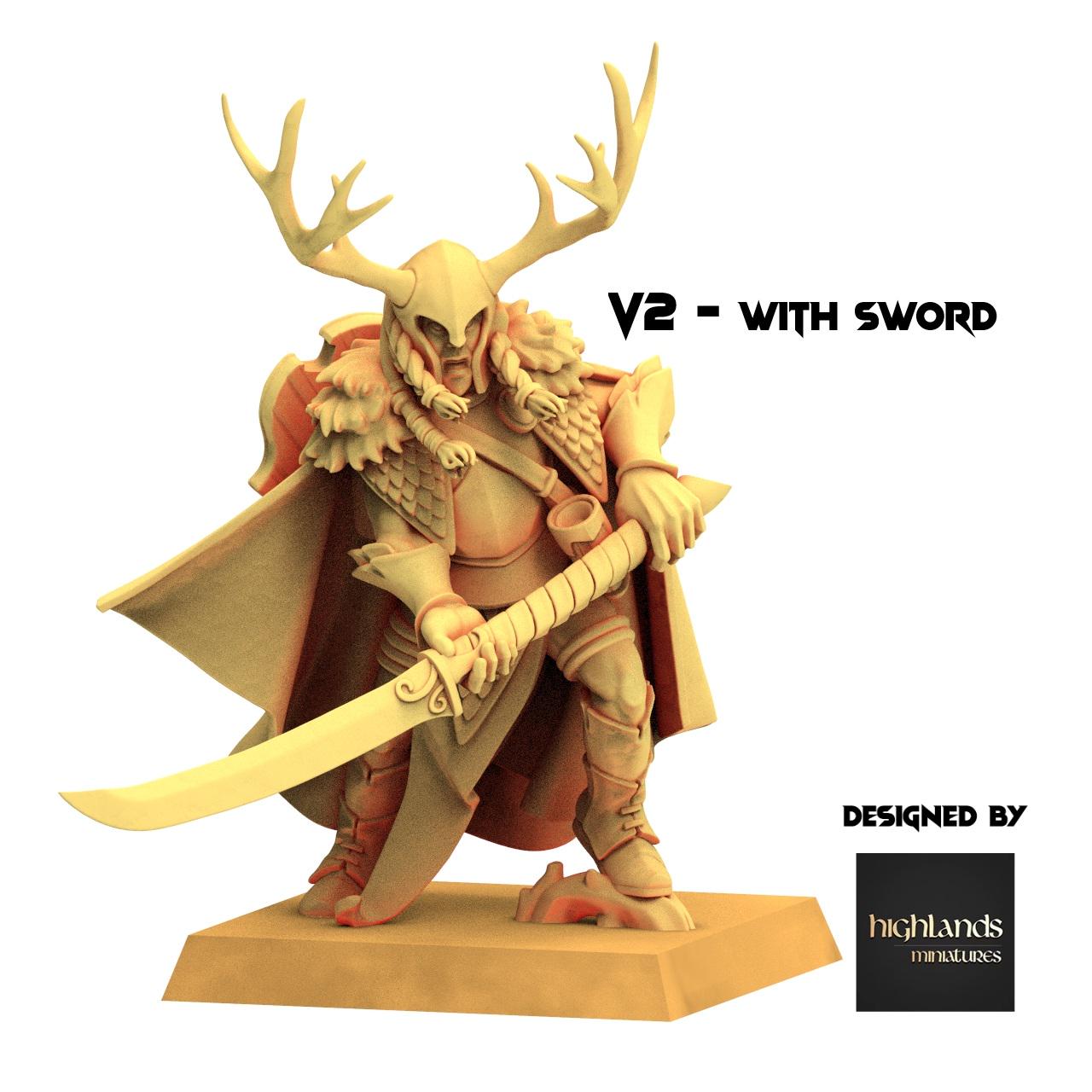 Sylvan Elves - Elf Highborn - Feral - Highlands Miniatures