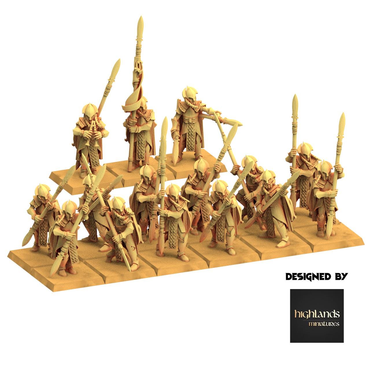 Sylvan Elves - Spearmen - Feral - Highlands Miniatures