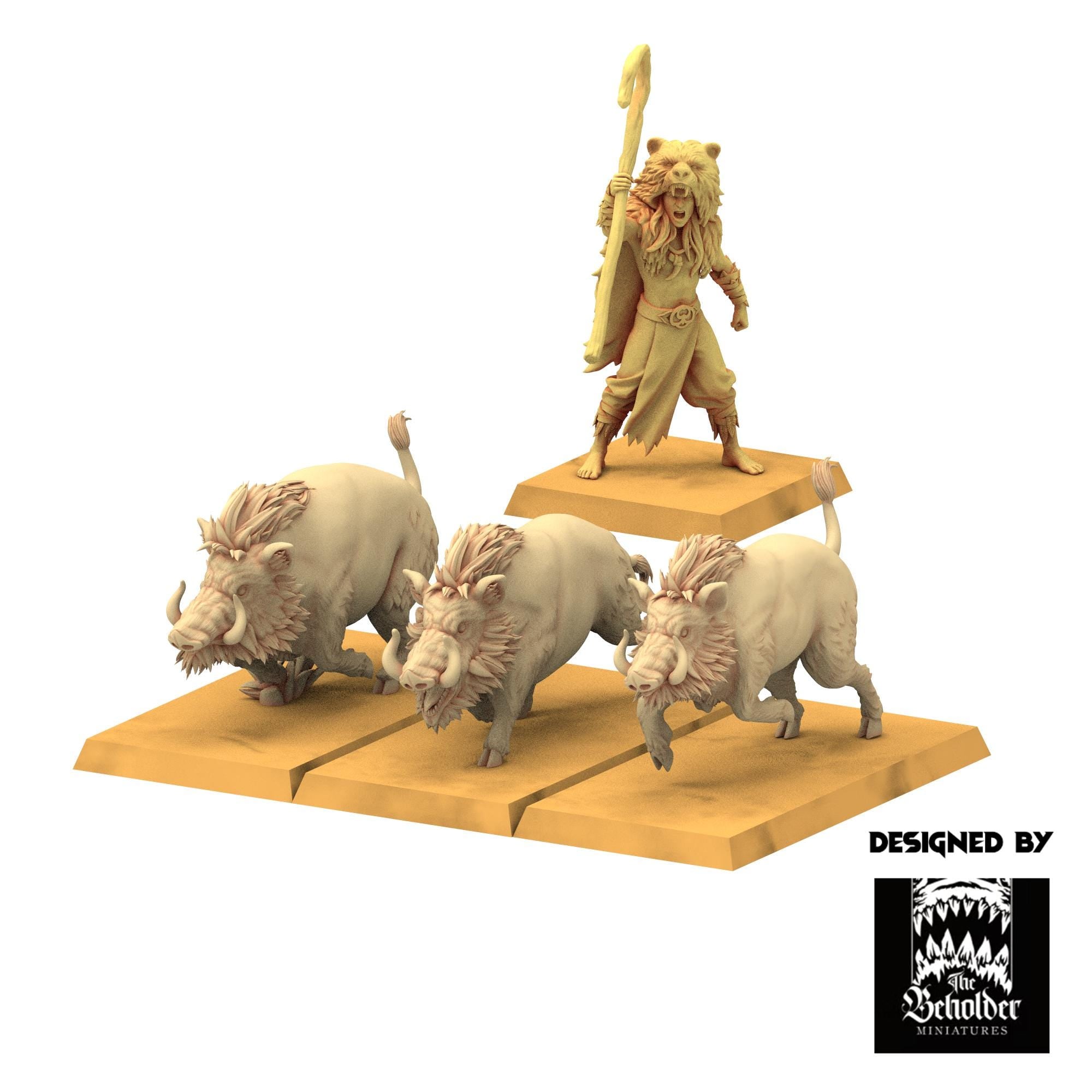 Sylvan Elves - Beastmasters - Evergreen Elves - The Beholder Miniatures