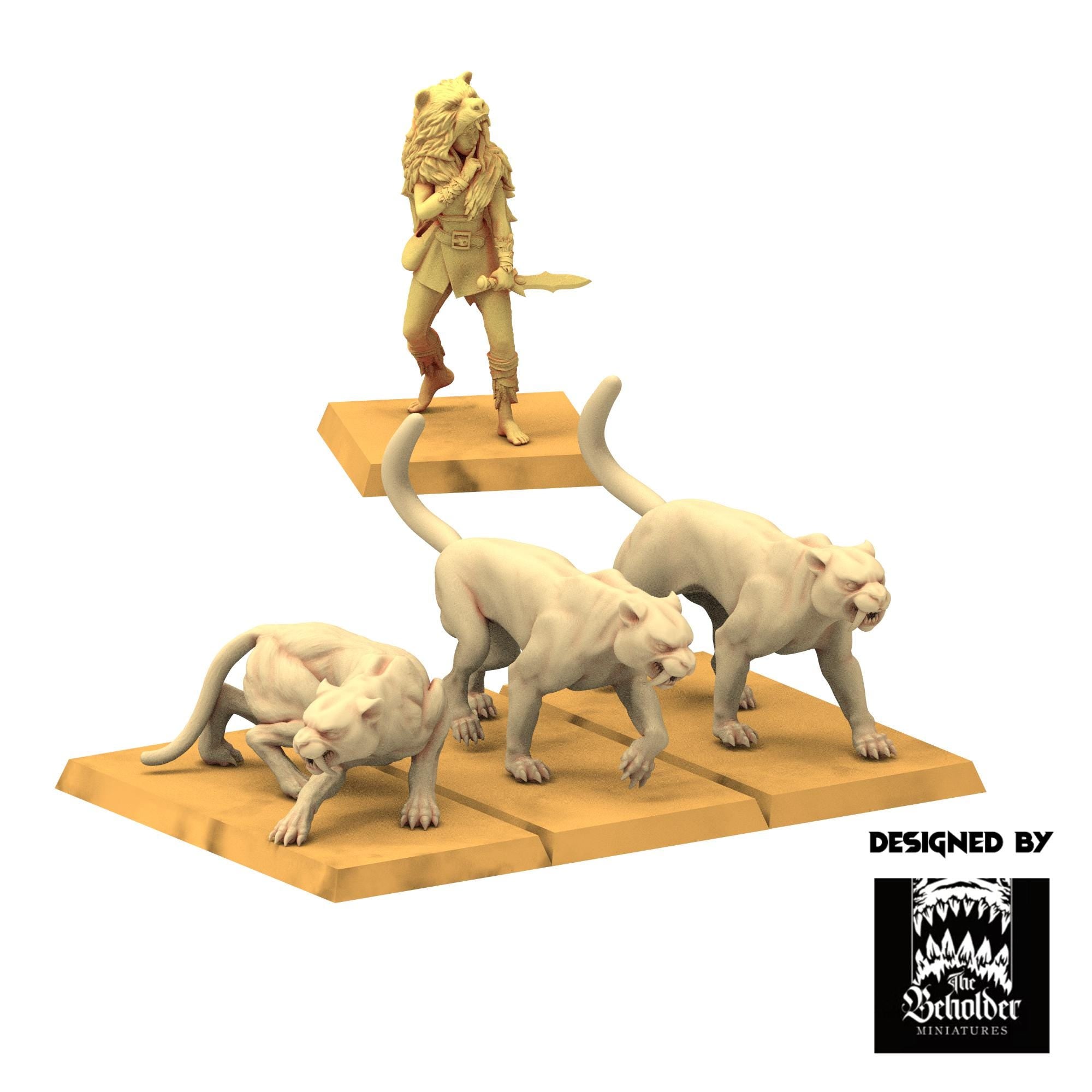 Sylvan Elves - Beastmasters - Evergreen Elves - The Beholder Miniatures