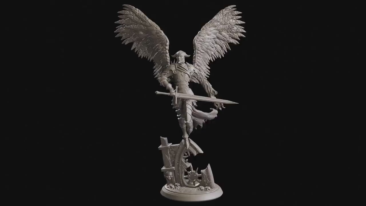 Echoes Of Corruption - Enemy - Fallen Angel (25 mm), light and darkness, Ennemy, Flesh of Gods, for Wargames, Dungeons & Dragons TTRPG