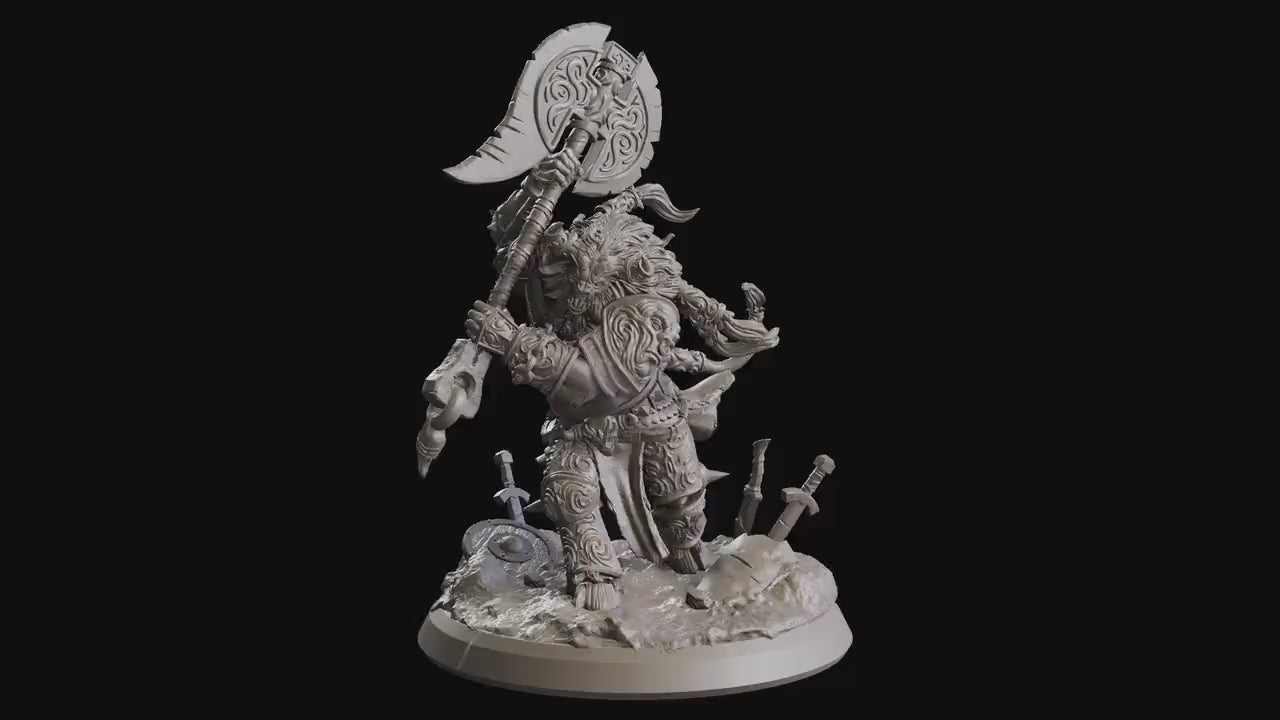 The scourges of war - Monster - Armored Minotaur, glory and honor, Ennemy, Flesh of Gods, for Wargames, Dungeons & Dragons TTRPG