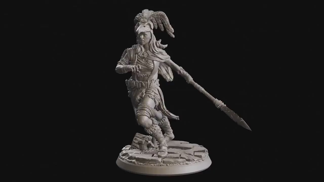 The tribal Gathering - Enemy - Female Warrior 01, fierce and proud warriors,Ennemy, Flesh of Gods, for Wargames, Dungeons & Dragons TTRPG