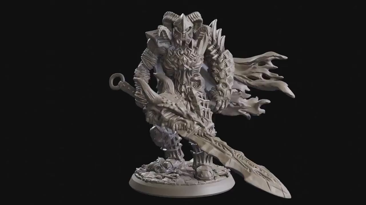 Echoes Of Corruption - Boss - Cursed Dragon Knight 25 mm, light and darkness, Ennemy, Flesh of Gods, for Wargames, Dungeons & Dragons TTRPG