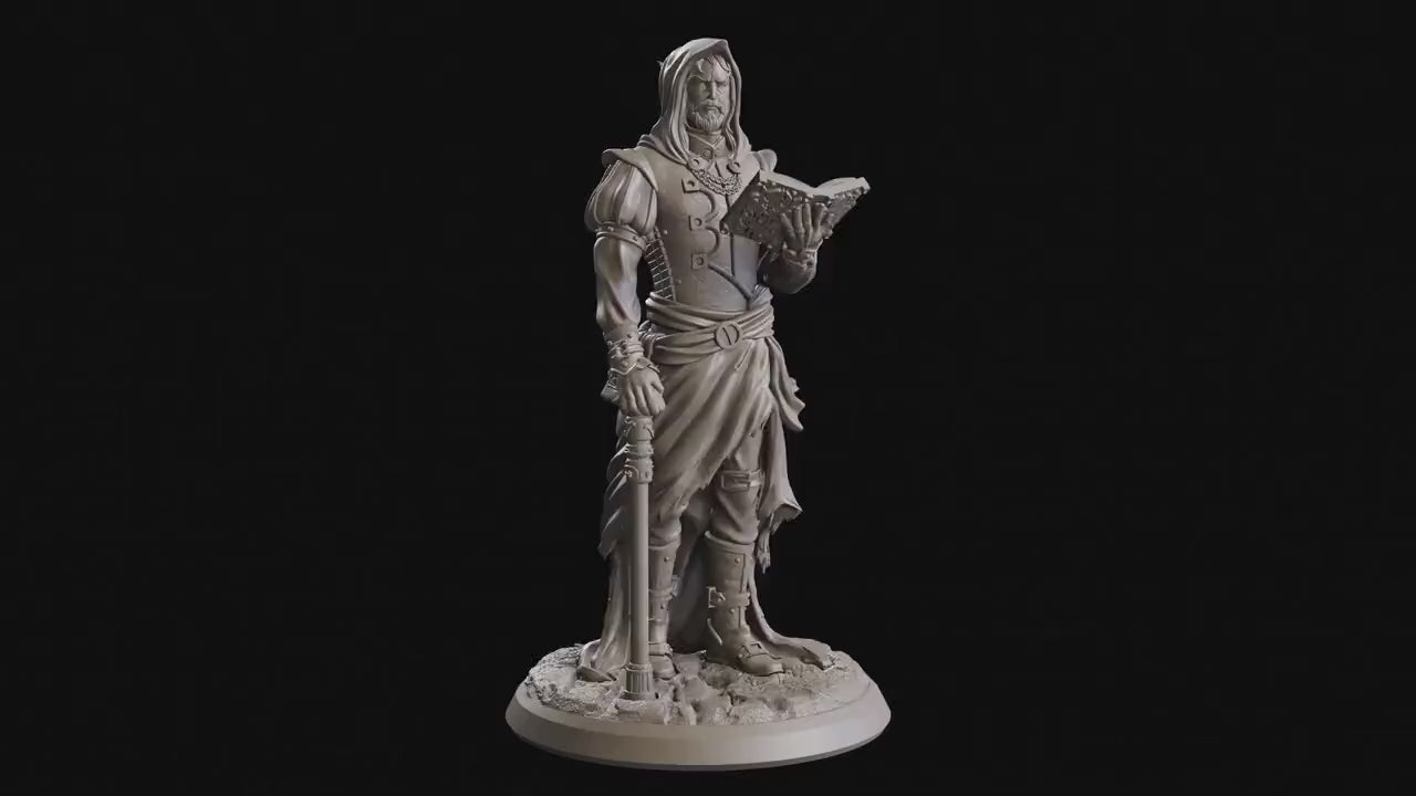 Grimoires of madness - Villain - The Dualist (25 mm), forbidden magics, Ennemy, Flesh of Gods, for Wargames, Dungeons & Dragons TTRPG