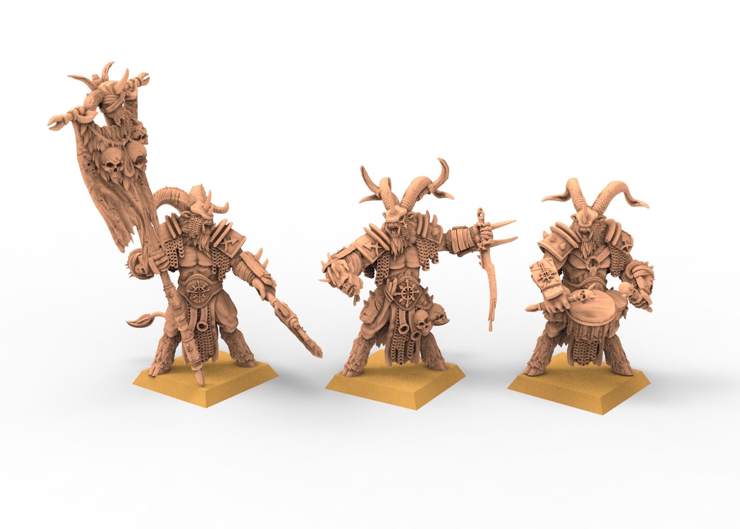 Beastmen - Longhorn Beastmen warriors of Chaos