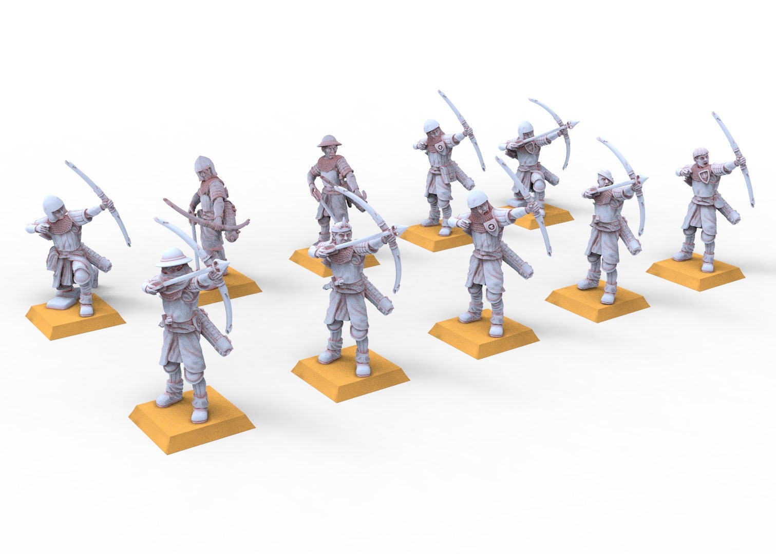 Arthurian Knights - Archers men at arms usable for Oldhammer, battle, king of wars, 9th age