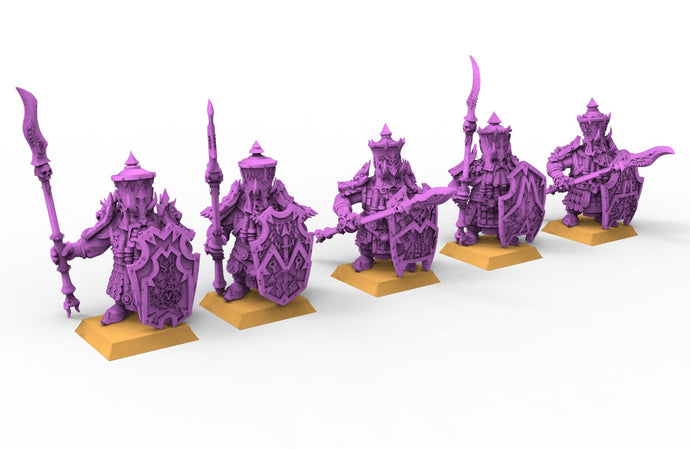 Infernal Dwarves - Chaos infernal dwarf Immortals infantry spearmen usable for Oldhammer, battle, king of wars, 9th age