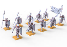 Charger l&#39;image dans la galerie, Arthurian Knights - Spearmen men at arms usable for Oldhammer, battle, king of wars, 9th age
