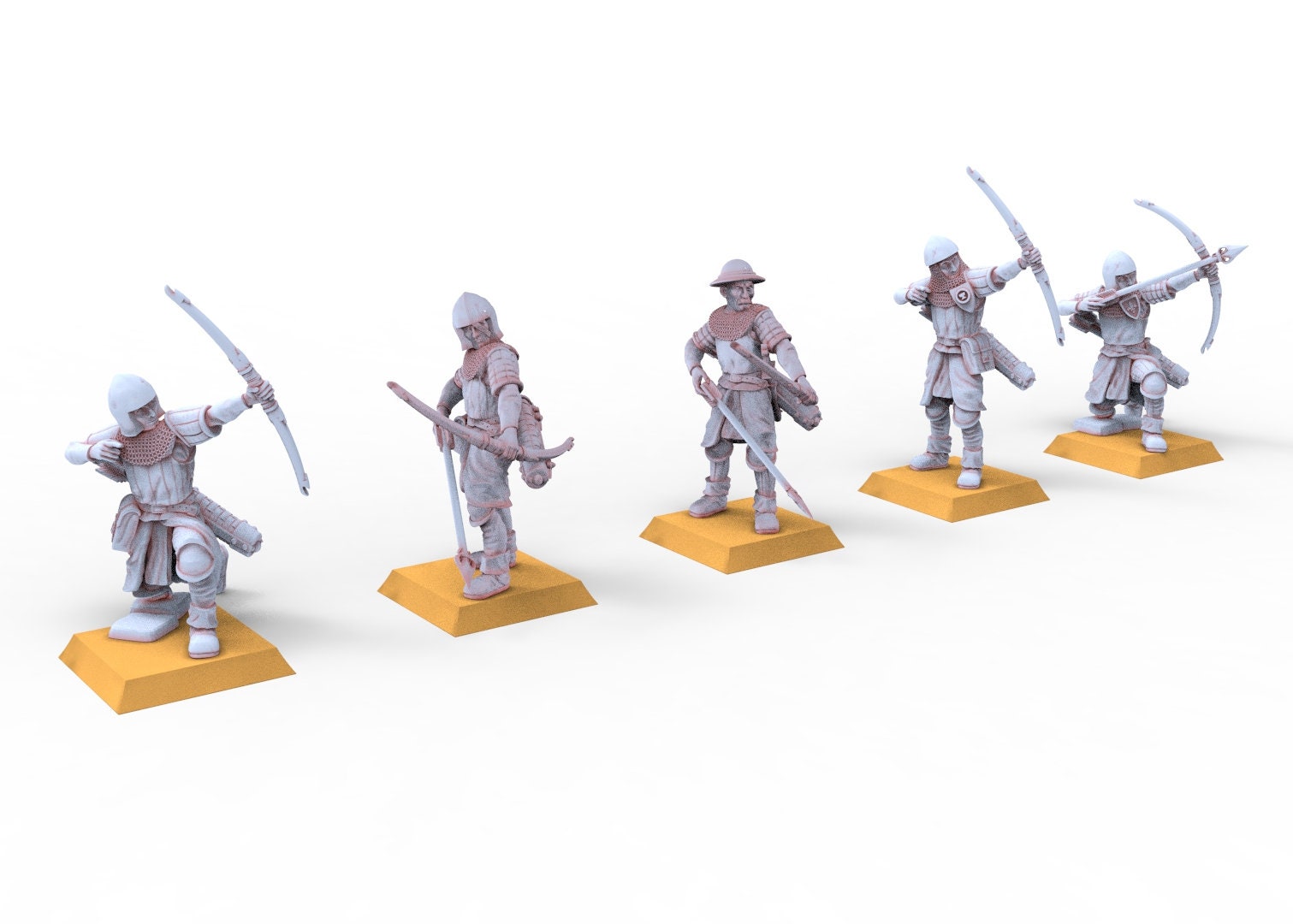 Arthurian Knights - Archers men at arms usable for Oldhammer, battle, king of wars, 9th age