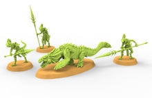 Load image into Gallery viewer, Lost temple - Skink Tamer Belluaire salamander lizardmen from the East usable for Oldhammer, battle, king of wars, 9th age
