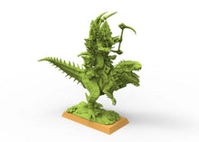 Charger l&#39;image dans la galerie, Lost temple - Saurian raptor rider Hero lizardmen usable for Oldhammer, battle, king of wars, 9th age
