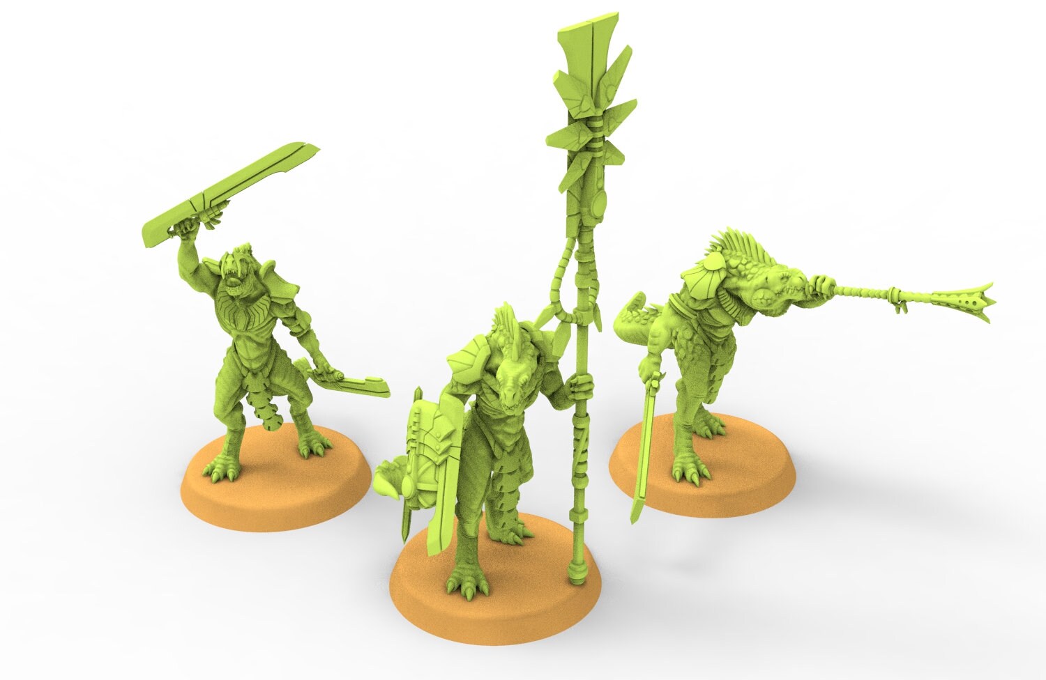 Lost temple - Saurian spearmen lizardmen from the East usable for Oldhammer, battle, king of wars, 9th age