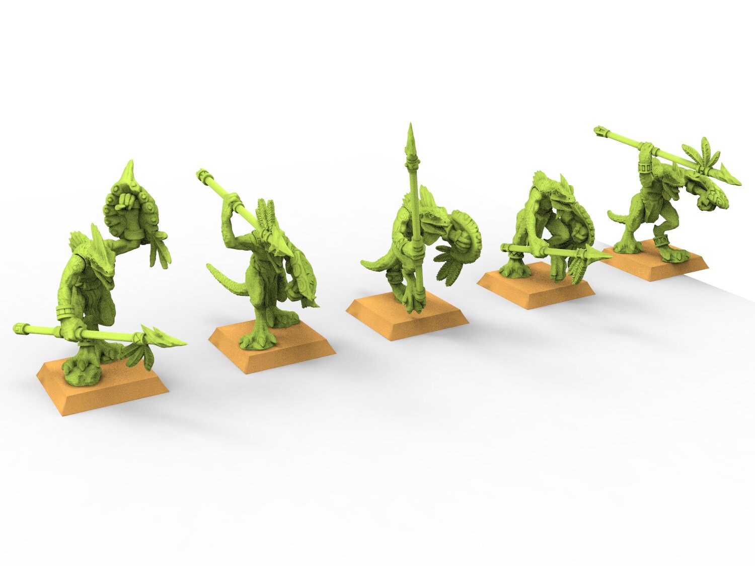 Lost temple - Skink Spears lizardmen from the South usable for Oldhammer, battle, king of wars, 9th age