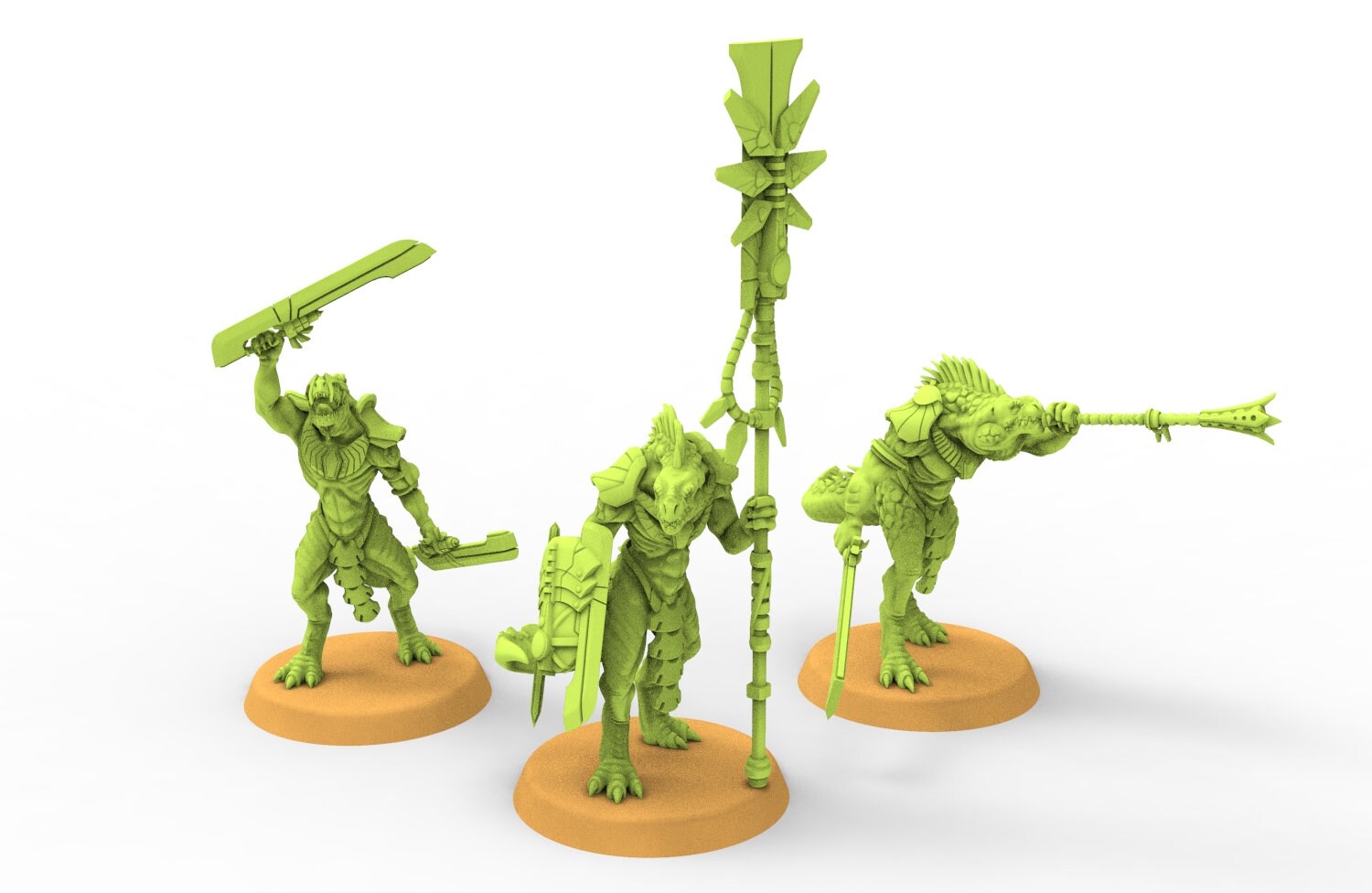 Lost temple - Saurian warriors lizardmen from the East usable for Oldhammer, battle, king of wars, 9th age