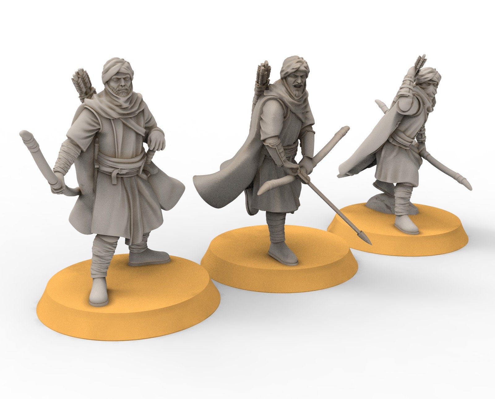 Harad - Desert warriors, southern men bow, Berber nomads, Harad Bedouin Arabs Sarazins miniatures for wargame D&D, Lotr...