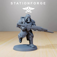 Charger l&#39;image dans la galerie, Grimguard - mechanized infantry, post apocalyptic empire, usable for tabletop wargame.
