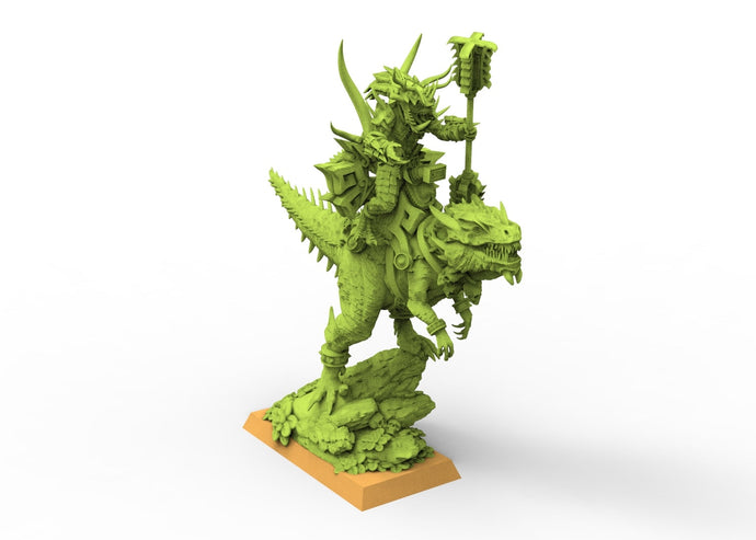 Lost Temple - Saurian raptor rider Hero lizardmen usable for Oldhammer, battle, king of wars, 9th age