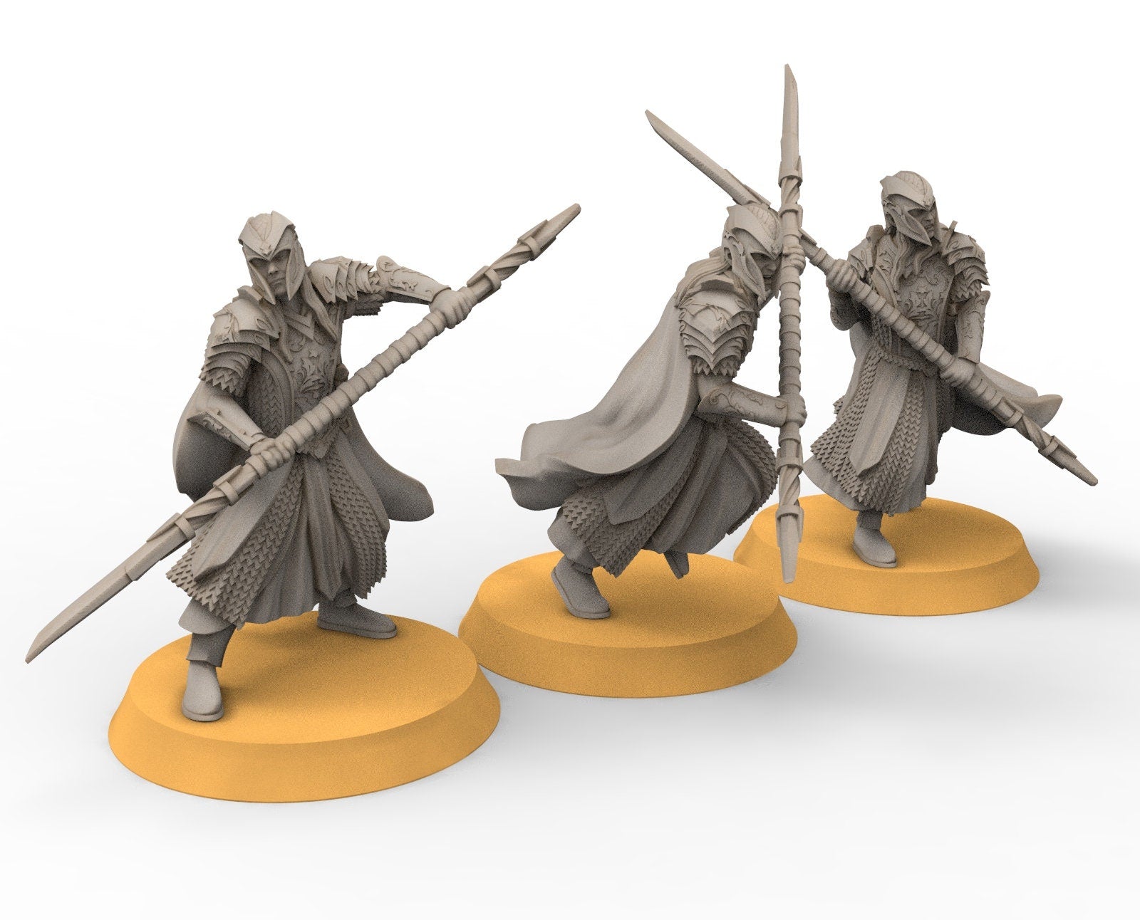 Darkwood - Forest Warriors - Spear, Middle rings miniatures pour wargame D&D, SDA...