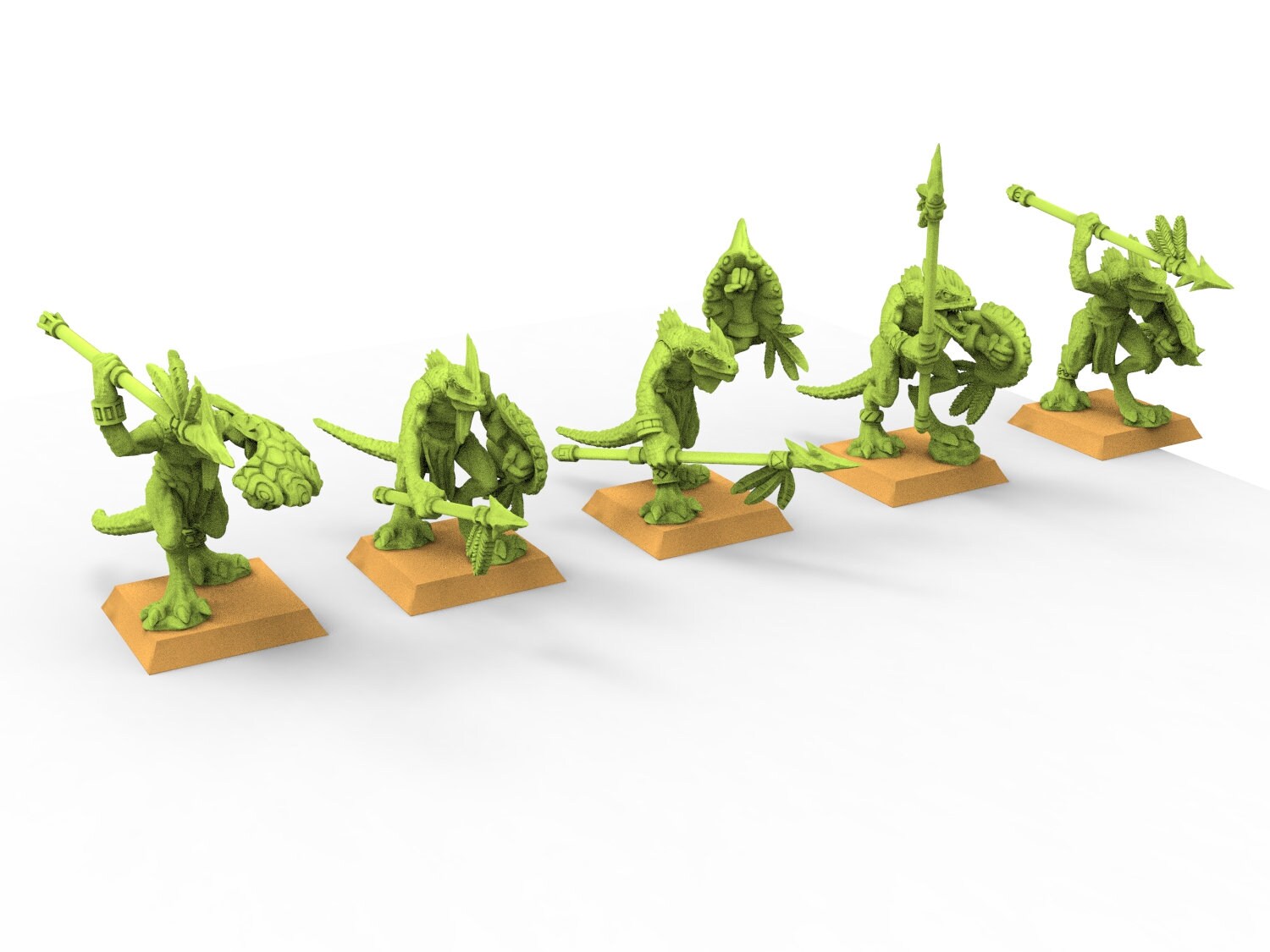 Lost temple - Skink Spears lizardmen from the South usable for Oldhammer, battle, king of wars, 9th age