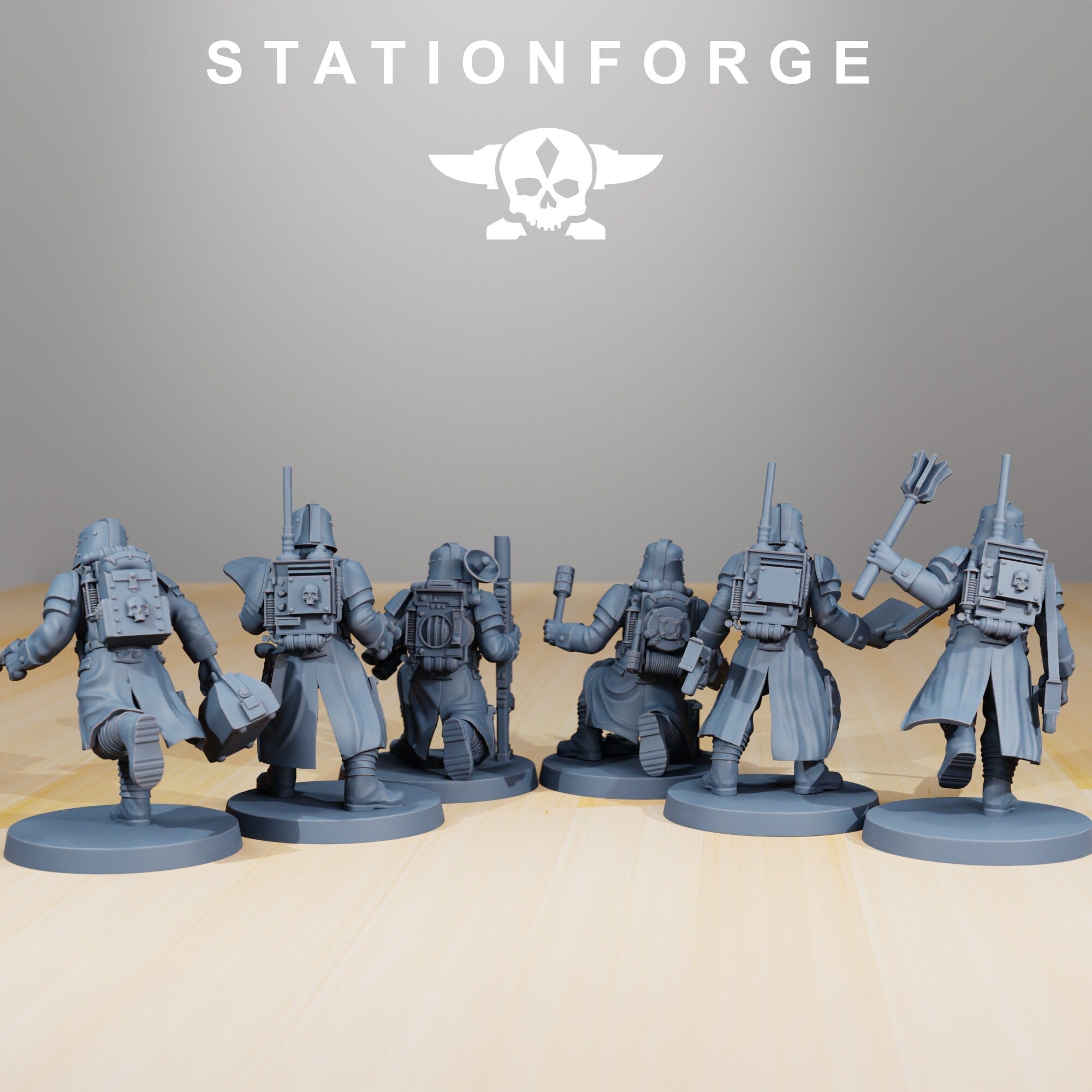 GrimGuard - Supporters, mechanized infantry, post apocalyptic empire, usable for tabletop wargame.