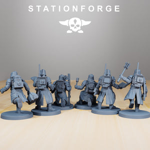 GrimGuard - Supporters, mechanized infantry, post apocalyptic empire, usable for tabletop wargame.