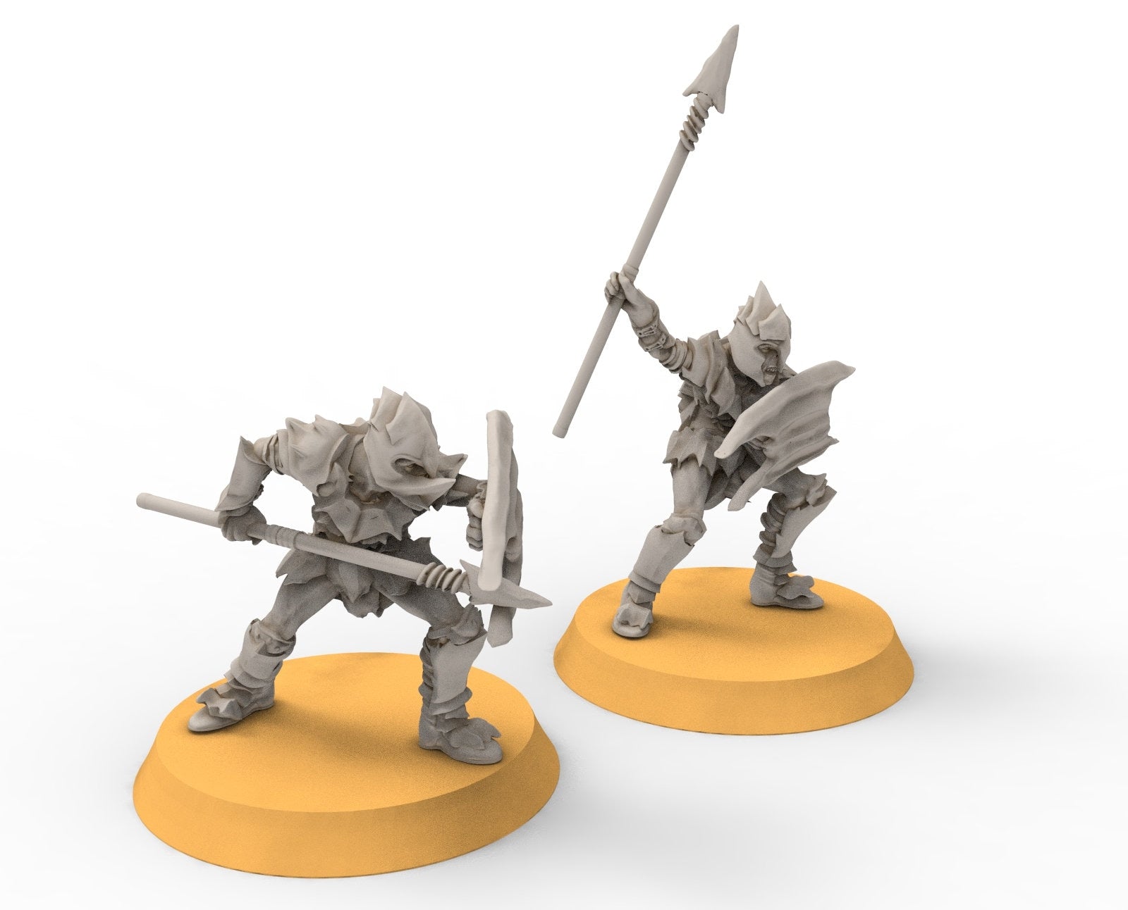 Goblin cave - Goblin warriors with spears, Dwarf mine, Middle rings miniatures pour wargame D&D, SDA...