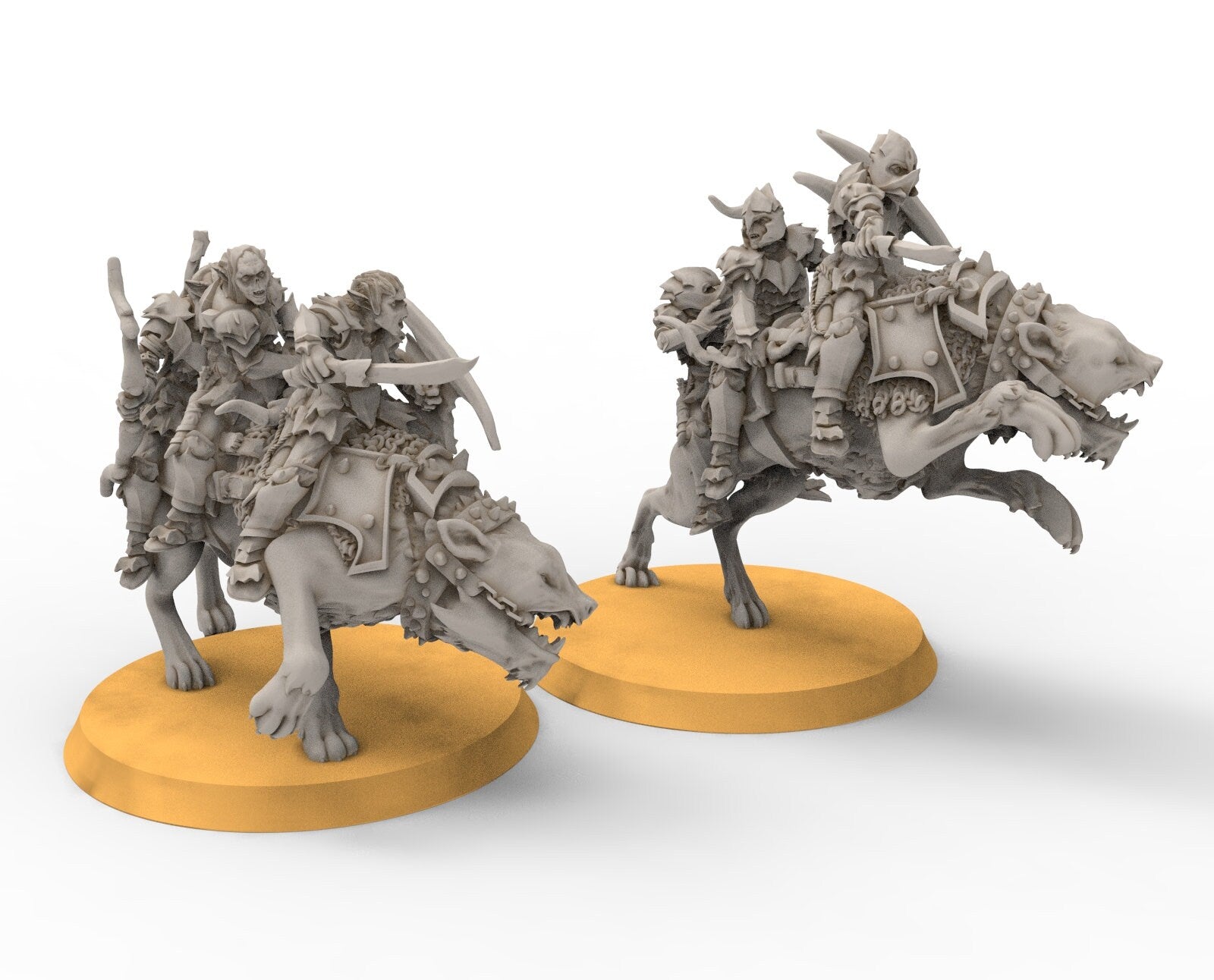 Goblin cave - Goblin warg riders marauders warriors with bows and swords, Dwarf mine, Middle rings miniatures pour wargame D&D, SDA...