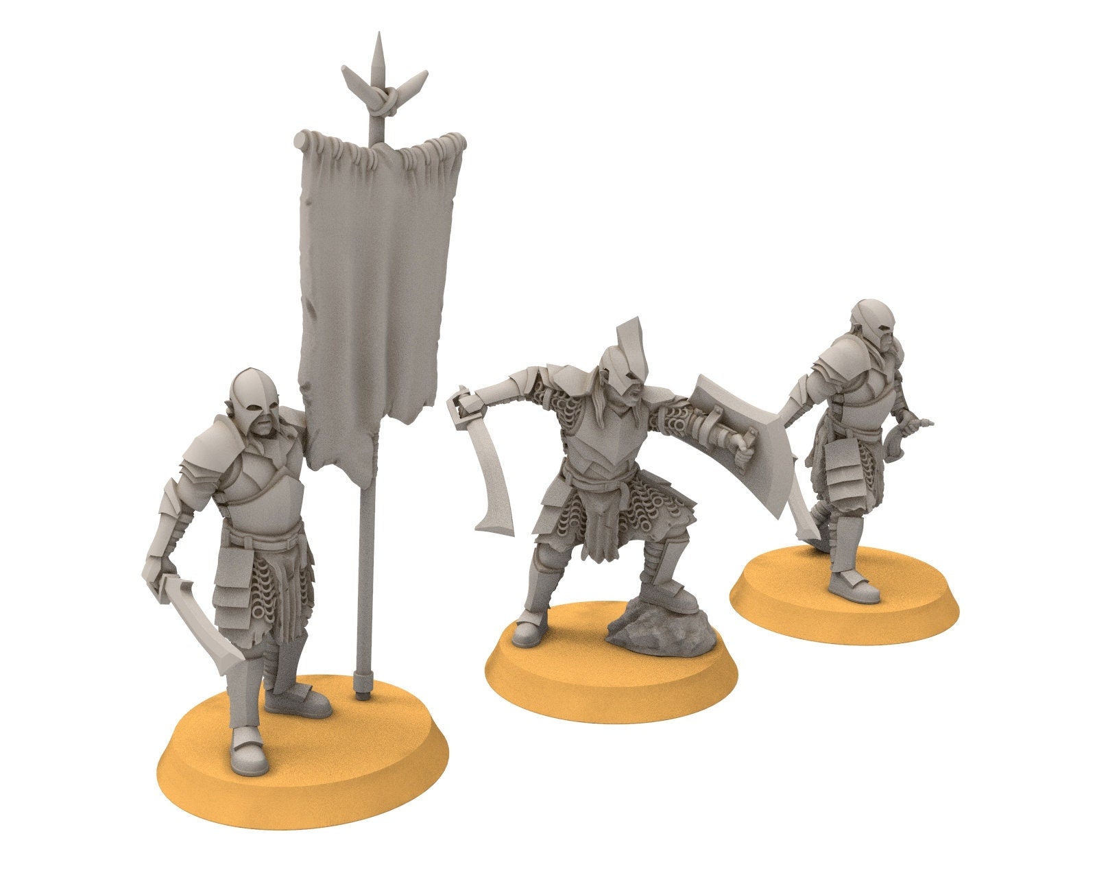 Orc horde - Super orcs swordsmen, Orc warriors warband, Middle rings miniatures pour wargame D&D, SDA...