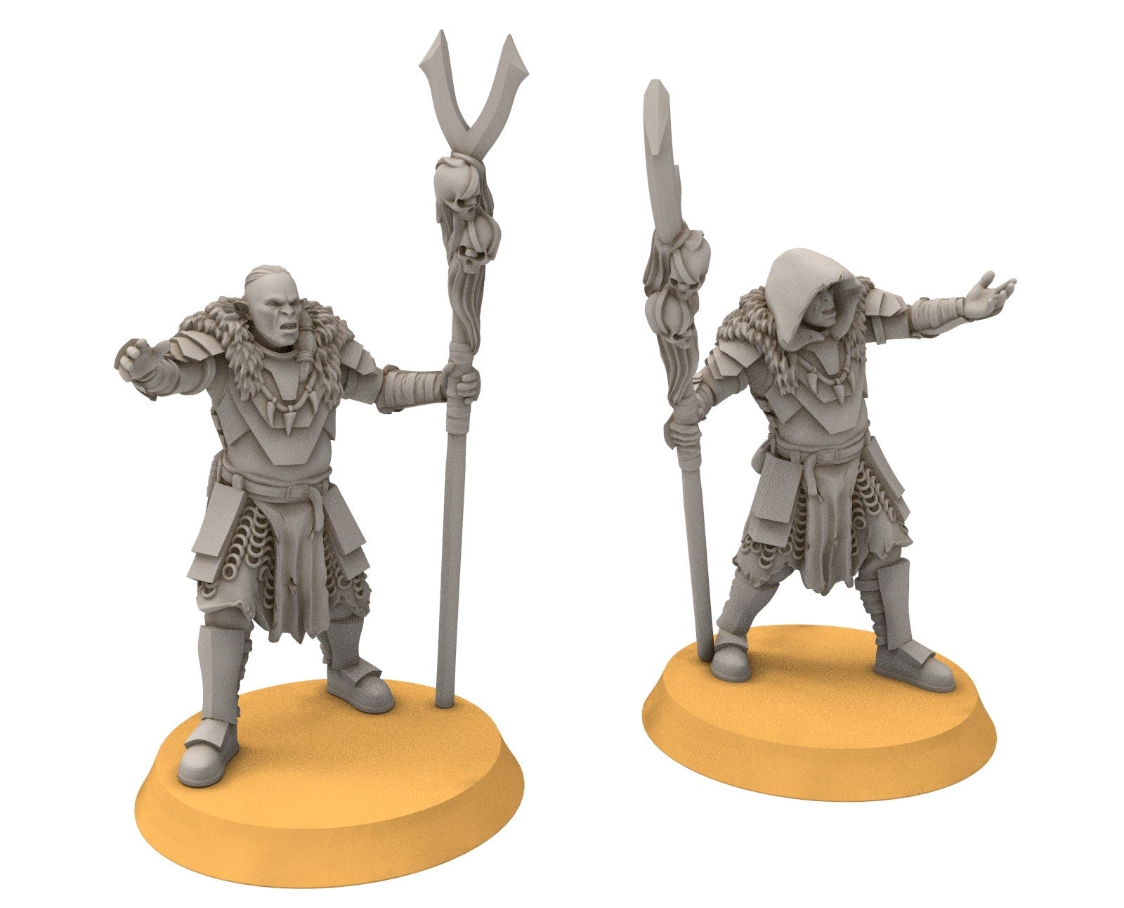 Orc horde - Shaman super orcs, Orc warriors warband, Middle rings miniatures pour wargame D&D, SDA...