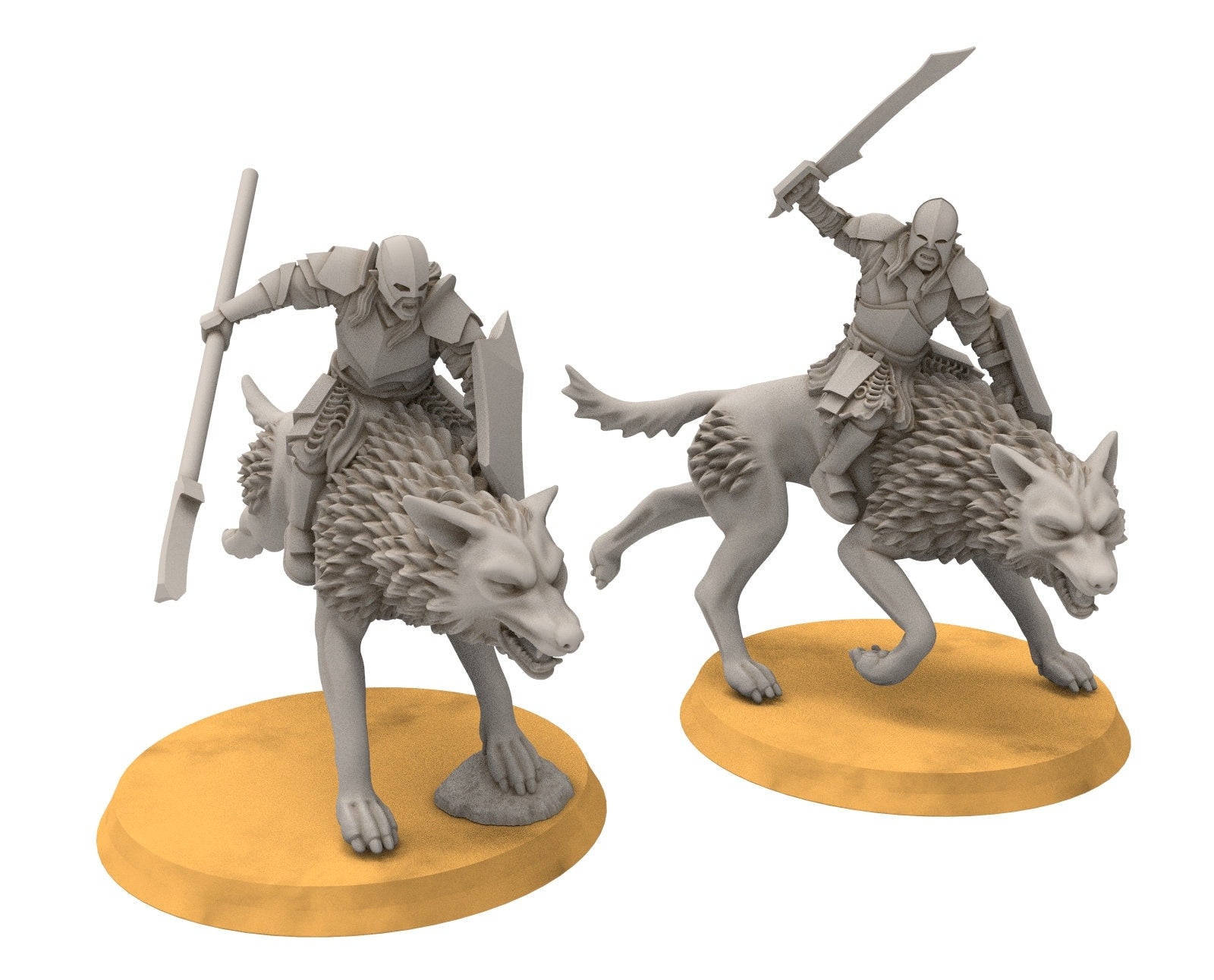 Orcs horde - Super orc riders on Warg wolves, Orc warriors warband, Middle rings miniatures pour wargame D&D, SDA...