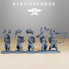 Charger l&#39;image dans la galerie, Grimguard armored squad, mechanized infantry, post apocalyptic empire, usable for tabletop wargame.
