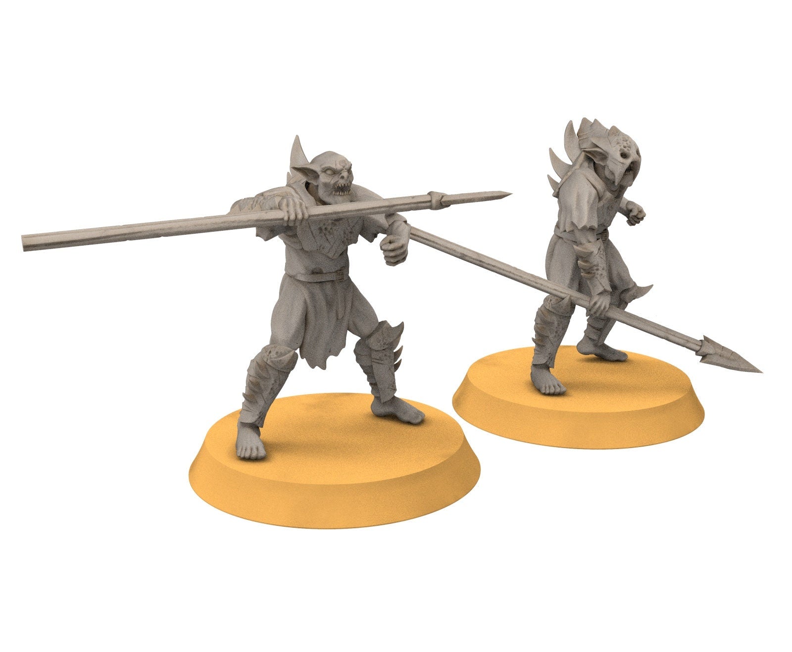 Goblin cave - Goblin warriors with spears, Dwarf mine, Middle rings miniatures pour wargame D&D, SDA...