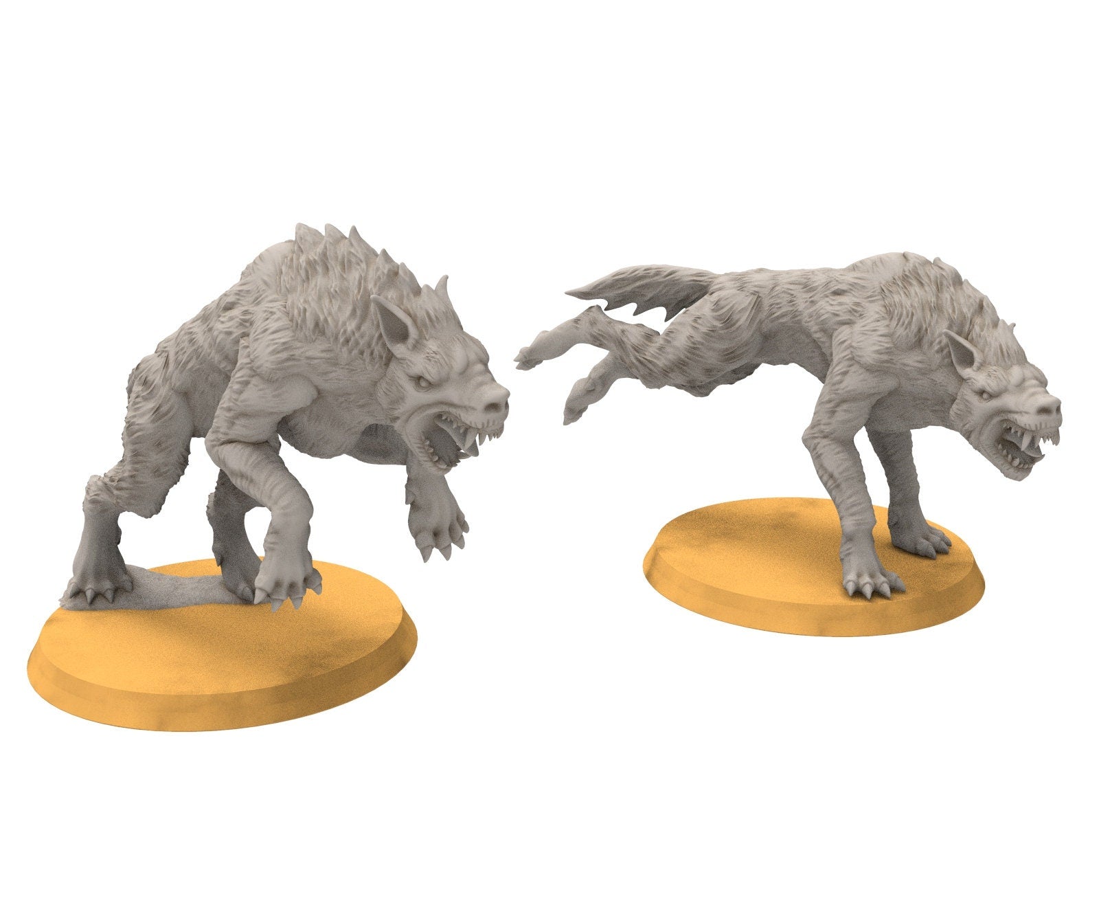 Goblin cave - Tamed Large Warg wolves, Dwarf mine, Middle rings miniatures pour wargame D&D, SDA...