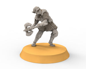 Goblin cave - Elite Goblin rangers with large axes, Dwarf mine, Middle rings miniatures for wargames, D&D, SDA...