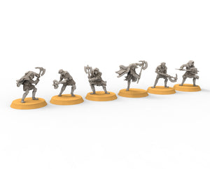 Goblin cave - Elite Goblin rangers with large axes, Dwarf mine, Middle rings miniatures for wargames, D&D, SDA...